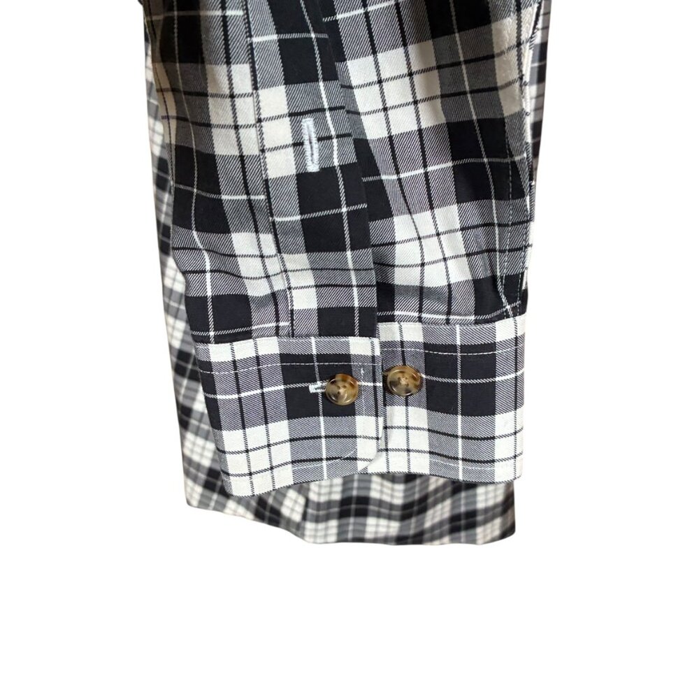 Brook Brothers Regent Black White Plaid Long Sleeve Button Front Shirt Large - Picture 5 of 7